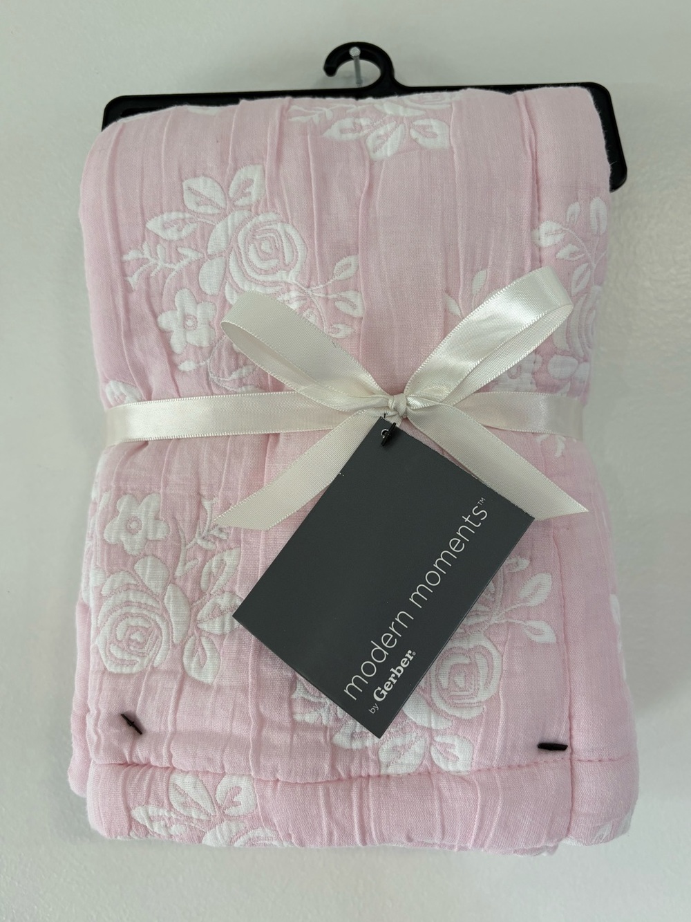 Modern Moments by Gerber Pink Floral Baby Blanket 30x40 NWT